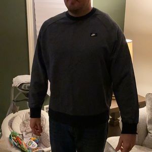 Nike heather grey and black crew neck sweatshirt